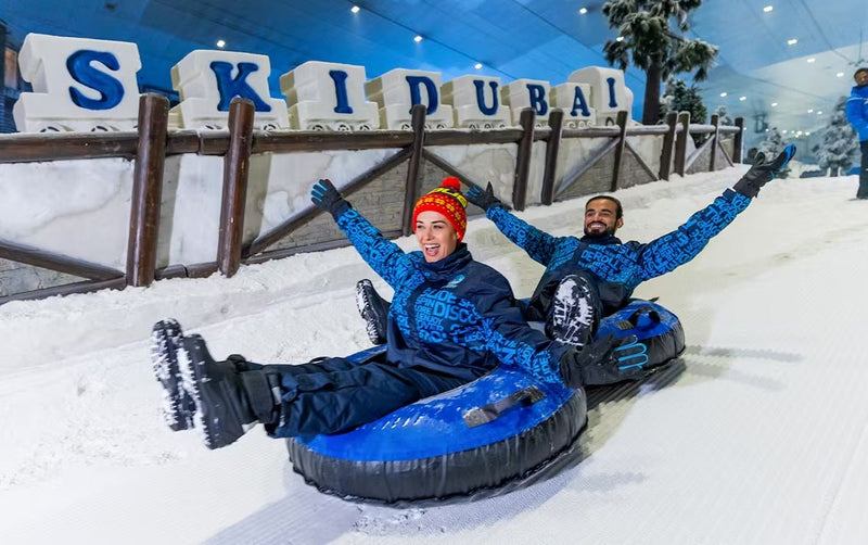 Couple skiing 