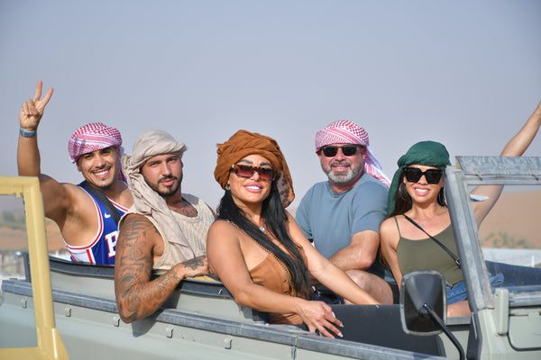 People riding jeep