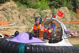 Girl driving Hovercraft