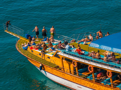 Alanya Relaxing Boat Tour, BBQ Lunch, Unlimited Soft Drinks & Transfer