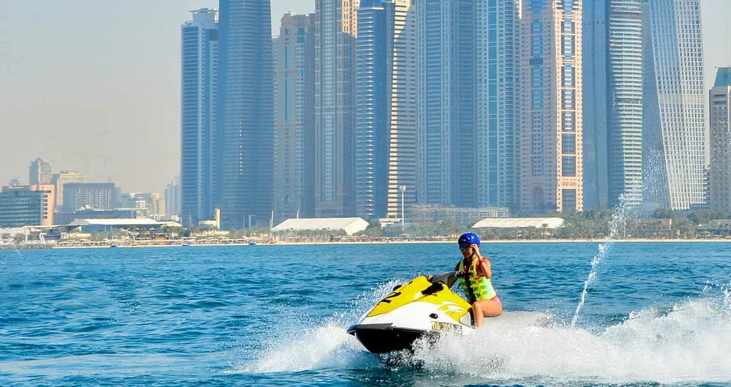 Girl riding jet ski