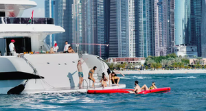People on the deck of Superyacht