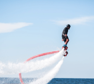 Boy flyboarding