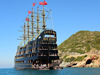 Pirate Boat Sailing in the Ocean