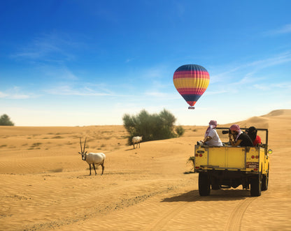 Dubai Overnight Desert Safari With Hot Air Balloon Flight & Breakfast