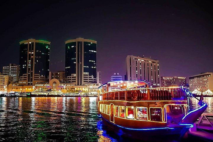 Dubai Dhow Cruise Buffet Dinner at Creek with Live Entertainment and Dubai Marina Views and Landmarks - Tripventura