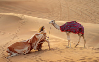Dubai Desert Flying Dress Photoshoot