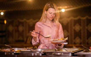 Girl having dinner