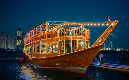 Dubai Full Day City Tour in Private Car with Dhow Cruise Dinner at Marina