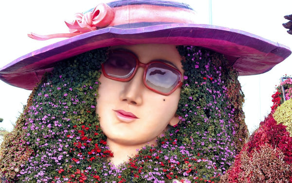 Flower Lady" sculpture located at the Dubai Miracle Garden
