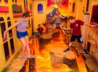 Interactive 3D exhibit at a Museum of Illusions