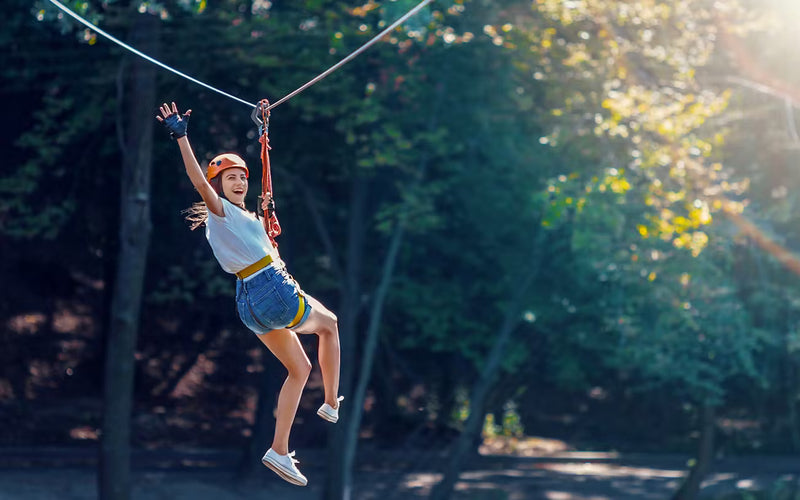 Kombinationstur med flodrafting og zipline, grillfrokost og transport fra Belek