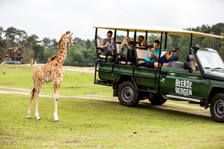 Safari experience at the Bali Safari and Marine Park with a giraffe