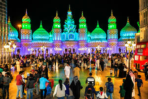  Global Village in Dubai, a large cultural, entertainment, and shopping complex
