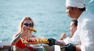 Chef serving BBQ