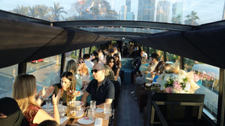 unique fine dining experience on a luxurious double-decker bus. 