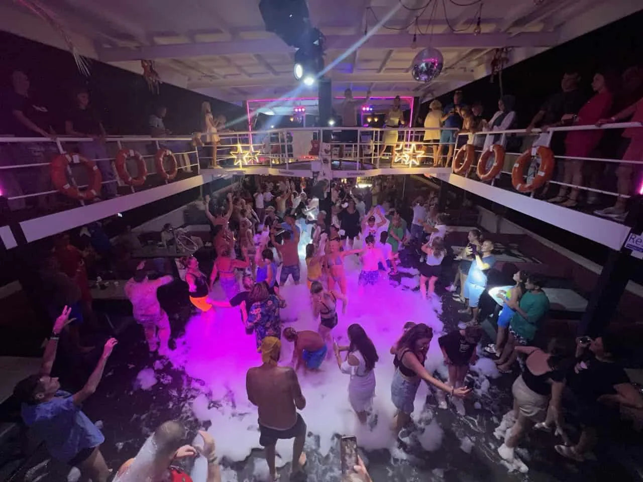 People having a boat party