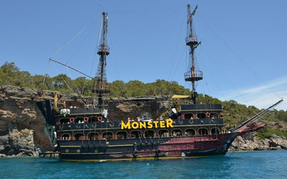 Monster Pirate Boat Tour with BBQ Lunch, & Transfer from Antalya