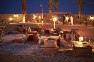 Desert camp setup for a Dubai Desert Safari