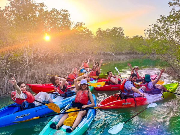 People Mangrove Kayaking In Reem Island Abu Dhabi