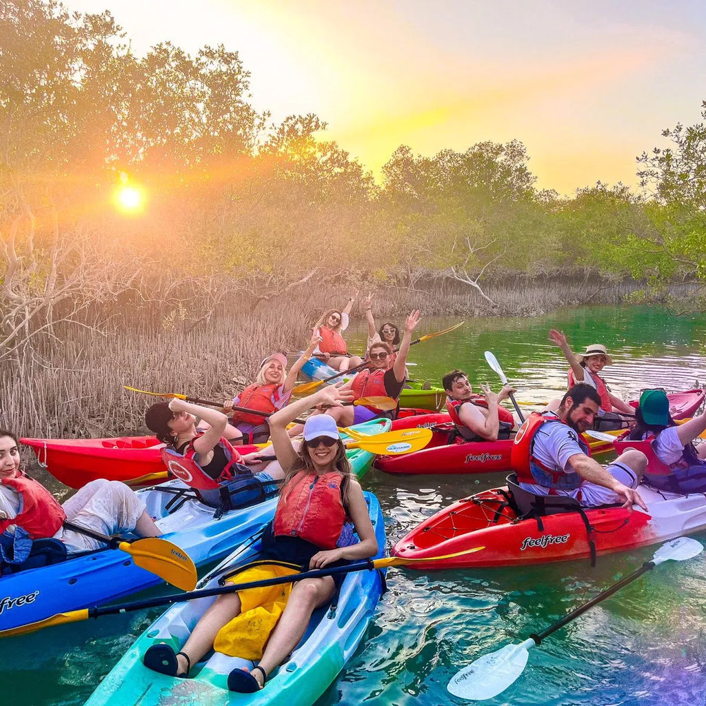 People Mangrove Kayaking In Reem Island Abu Dhabi