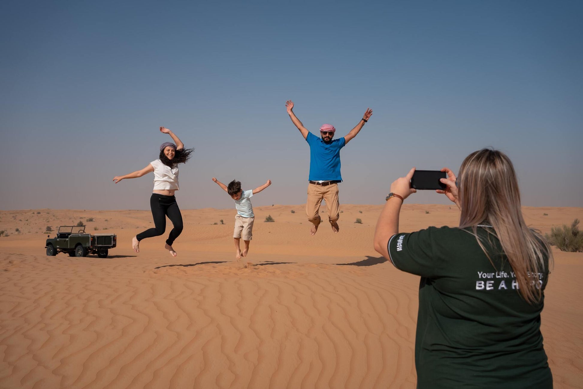 A panoramic view of Dubai’s desert landscape during the heritage safari.