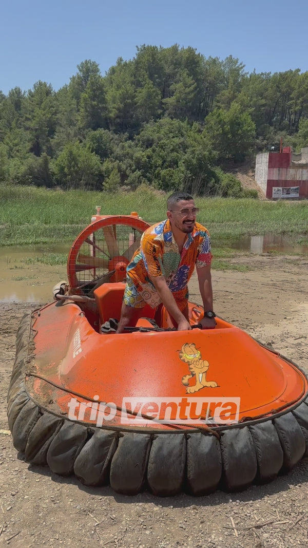 Man driving Hovercraft