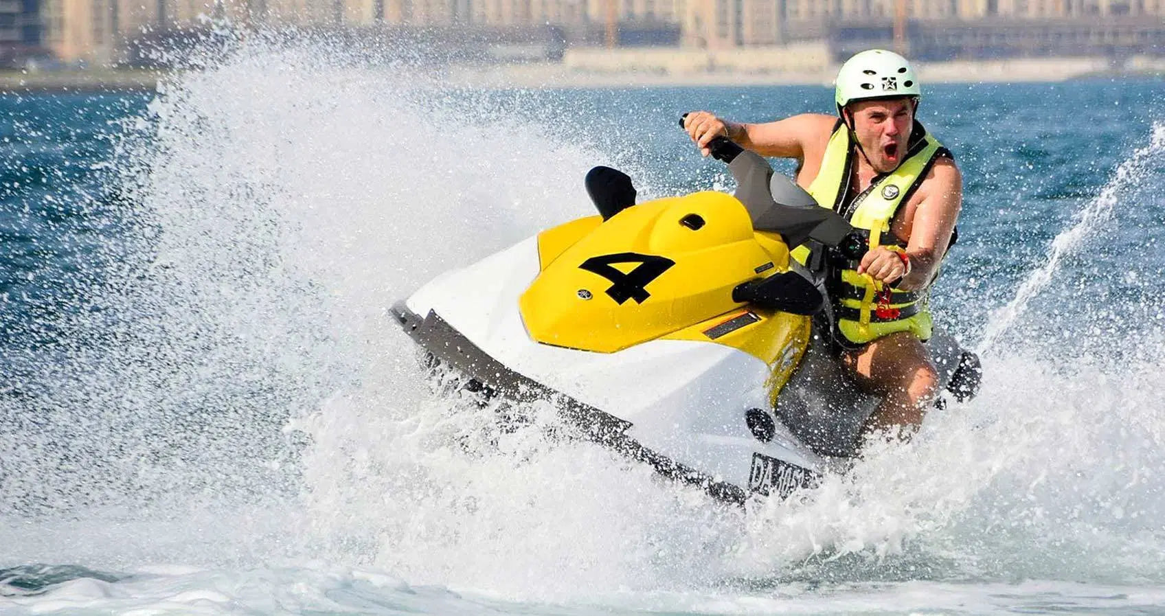 Man enjoying a jet ski tour in Dubai