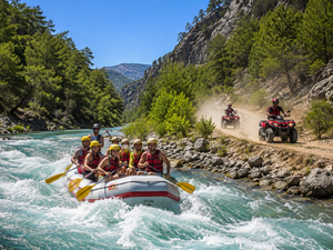 River Rafting, Ziplining, Jeep Safari, Quad Safari, Lunch with Transfer from Alanya