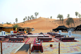 Desert camp setup for a Dubai Desert Safari