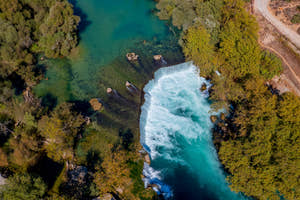 Luftfoto af Manavgat-floden